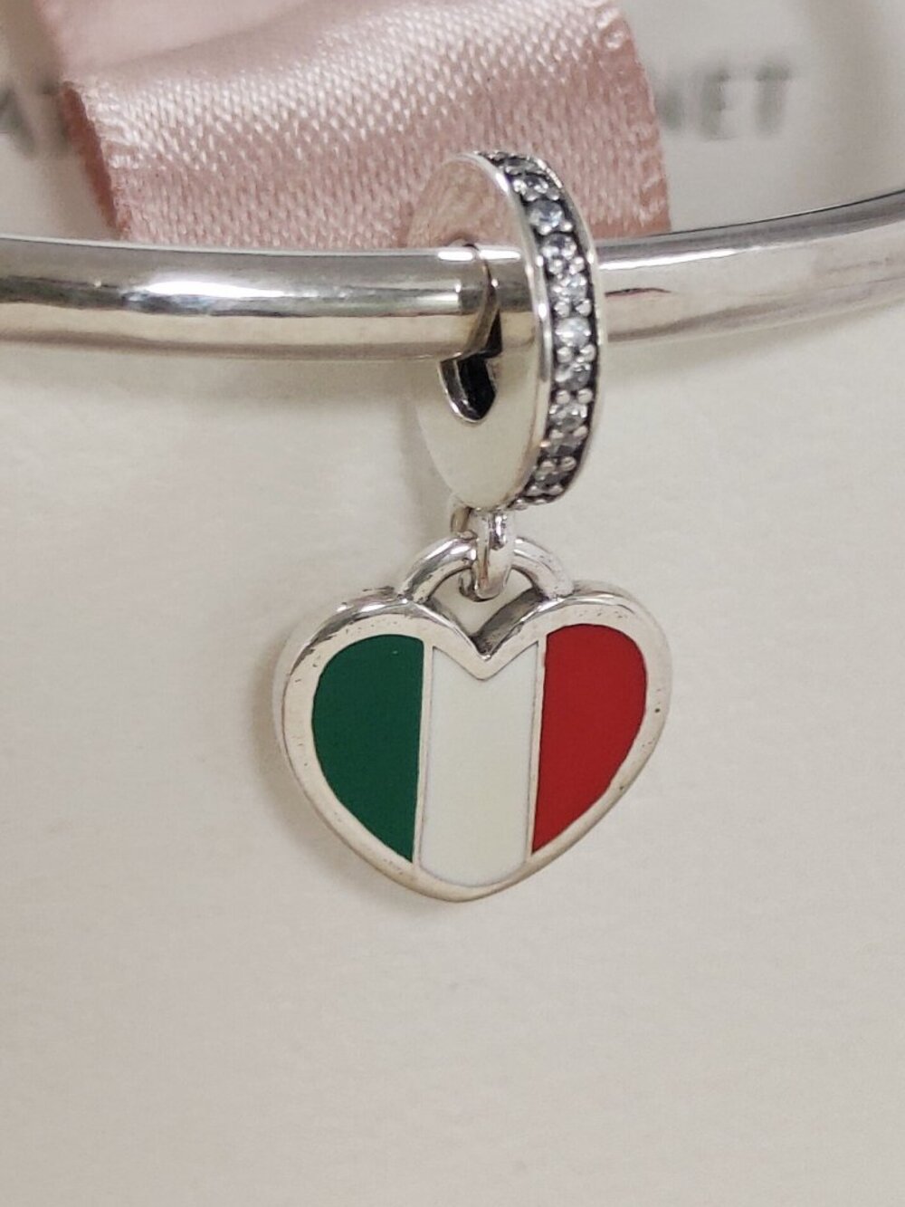 Pandora Italy Flag Exclusive Dangle Charm Travel Vacation S925 Silver with box